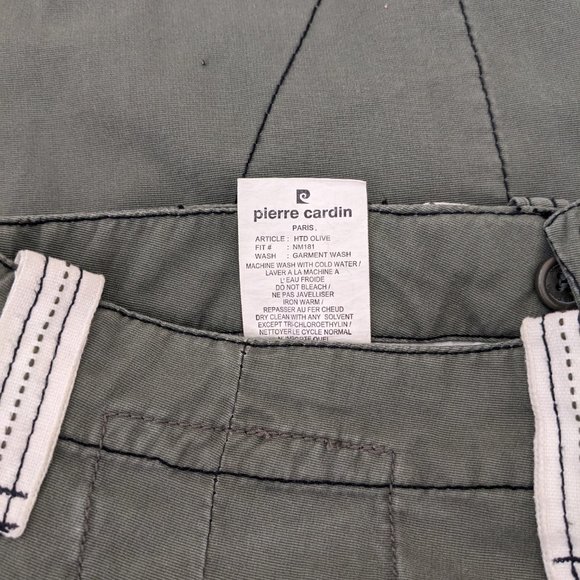 Pierre Cardin Men's Pants - Color Olive - Size W/34" L/30" - 100% Cotton - Picture 6 of 6